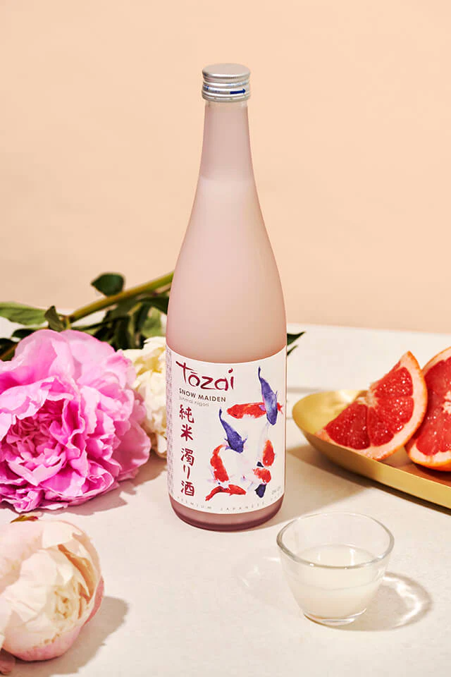 A bottle of tozai snow maiden sake.